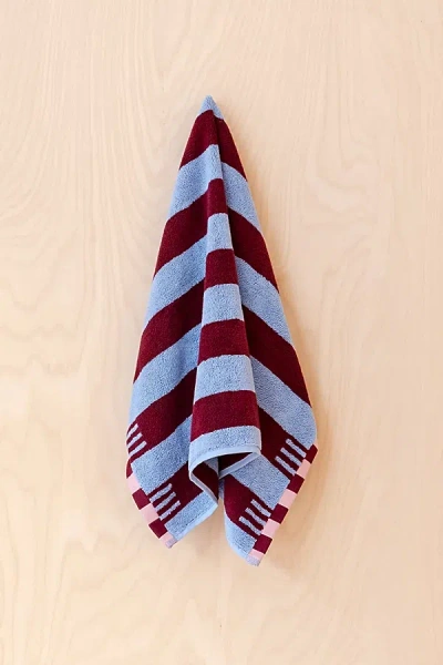 Tbco Striped Terry Cotton Hand Towel Set In Blue Stripe At Urban Outfitters