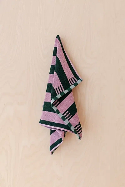 Tbco Striped Terry Cotton Hand Towel Set In Rose Stripe At Urban Outfitters In Multi
