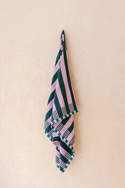 Tbco Terry Cotton Bath Towel In Rose Stripe At Urban Outfitters In Pink