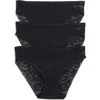 Tc Assorted 3-pack Lace Hipster Briefs In Black