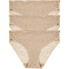 Tc Assorted 3-pack Lace Hipster Briefs In Warm Beige
