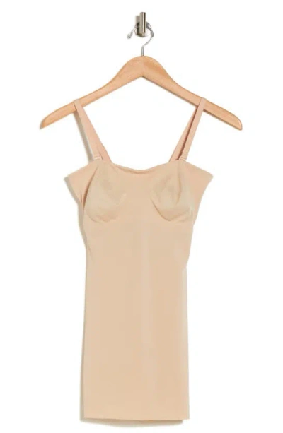 Tc Convertible Strap Shaping Slipdress In Warm Beige