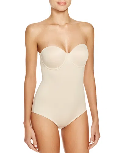 Tc Fine Intimates Back Magic Strapless Bodybriefer In Warm Beige