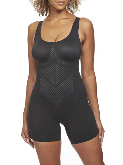 Tc Fine Intimates Iconic Core Mid-thigh Booty Lift Shaping Bodysuit In Black