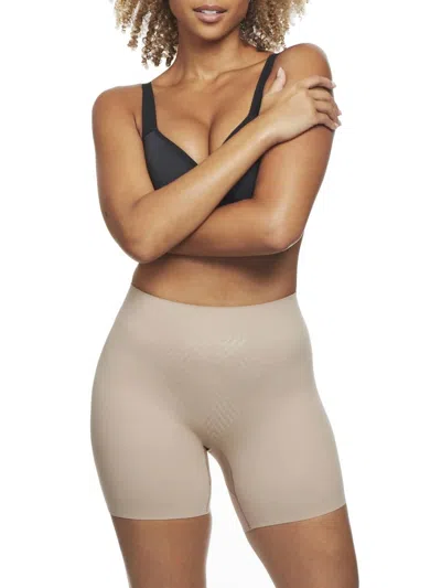 Tc Fine Intimates Iconic Core Mid-thigh Booty Lift Shaping Short In Stucco / Stucco In Multi