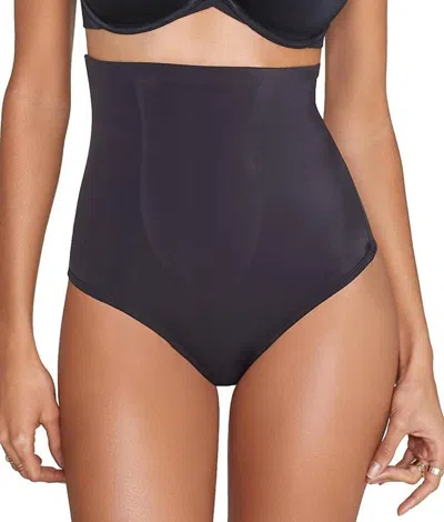 Tc Fine Intimates Medium Control High-waist Thong Panty In Black