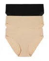 Tc Fine Intimates Micro Hipsters, Set Of 3 In Nude/black