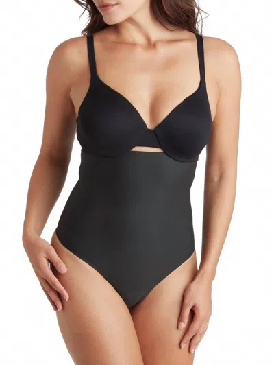 Tc Fine Intimates Sleek Essentials High-waist Thong In Black