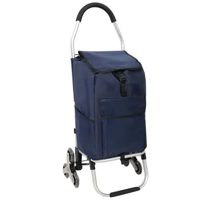 Tcb Shopping Stair Trolley With Wheels,trolley Black Foldable Shopping Cart,removable Shopping Oxford Wa In Blue