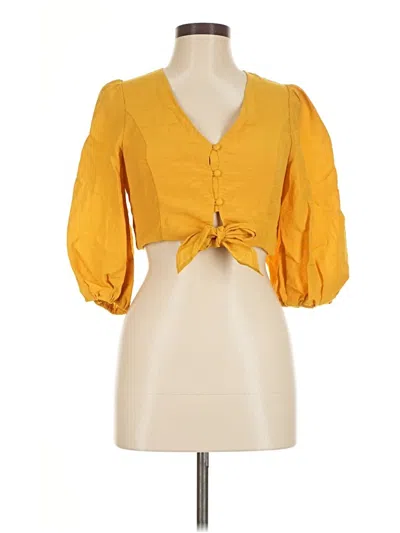 Pre-owned Tcec 3/4 Sleeve Blouse In Yellow