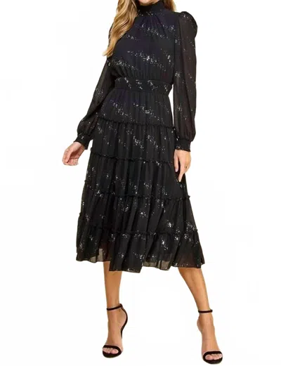Tcec Abstract Print Midi Dress In Black