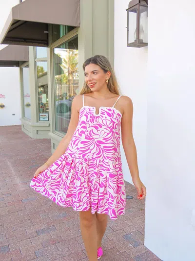 Tcec Abstract Swirl Mini Dress In Pink