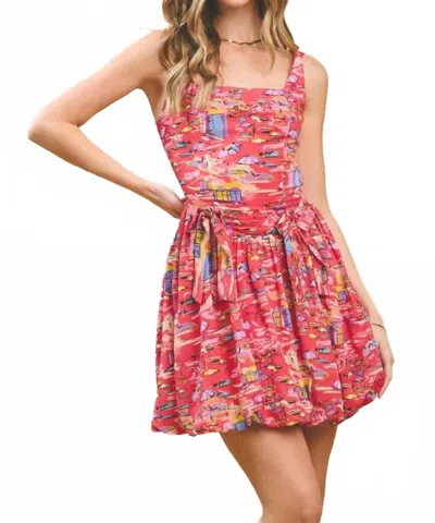 Tcec Amalfi Coast Dress In Vibrant Red In Multi