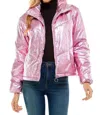 Tcec Angelika Metallic Puff Jacket In Pink In Pink