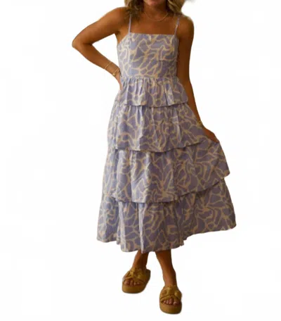 Tcec Animal Printed Tiered Ruffled Dress In Blue