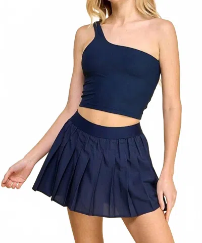 Tcec Asymmetrical Keyhole Detail Athleisure Top In Navy In Blue