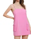 Tcec Athletic Spaghetti Strap Mini Dress In Pink In Pink
