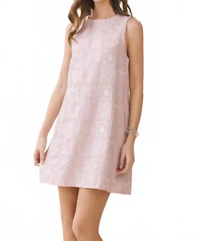 Tcec Aubrey Embroidered Floral Mini Dress In Pink