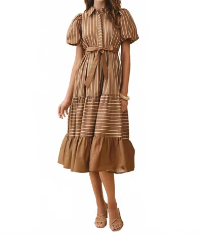 Tcec Blair Midi Dress In Mocha In Brown
