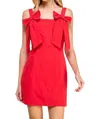 Tcec Bow Detail Dress In Red In Red