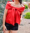 Tcec Bowtiful Bliss Off The Shoulder Top In Red