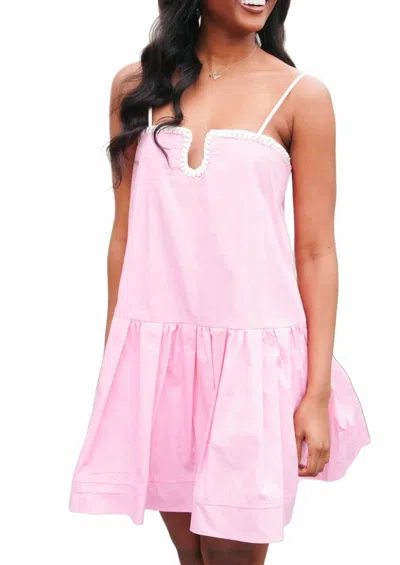 Tcec Braided Mini Dress In Flamingo In Pink