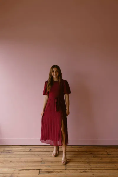 Tcec Brandi Midi Dress In Burgundy In Red