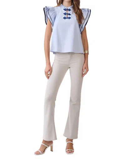 Tcec Cambridge Flutter Top In Blue