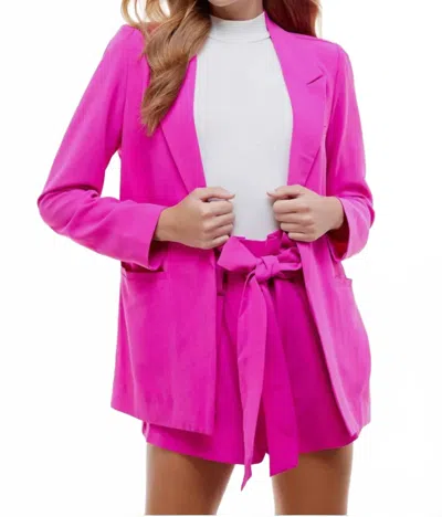 Tcec Camila Woven Blazer In Hot Pink