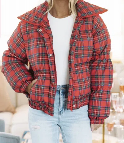 Tcec Casual Puffer Jacket In Red