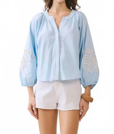 Tcec Celeste Three Quarter Sleeve Top In Baby Blue
