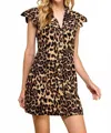 Tcec Cheetah Printed Button Down Dress In Brown In Multi