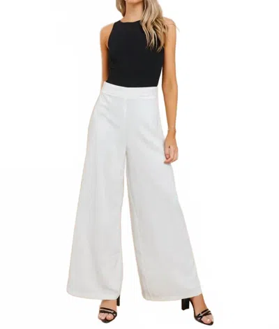Tcec Classic City Wide Leg Pant In White In Black