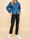 Tcec Collared Oversized Jacket In Denim In Multi