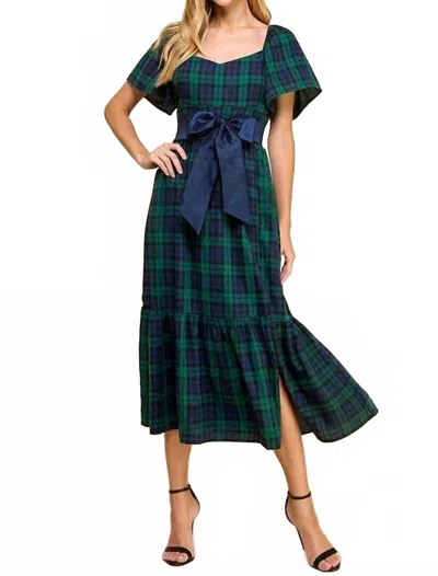 Tcec Countryside Chic Plaid Midi In Green In Blue