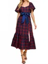 Tcec Countryside Chic Plaid Midi In Red In Multi
