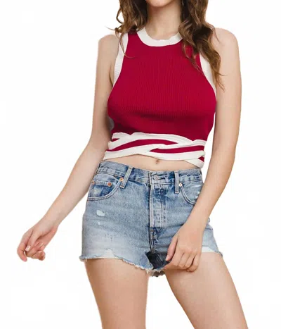 Tcec Crisscross Tank In Crimson In Pink