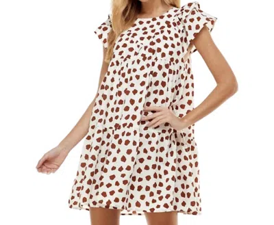 Tcec Dot Print Dress In Camel In Brown