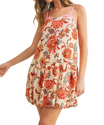 Tcec Drea Floral Mini Dress In Cream In Multi