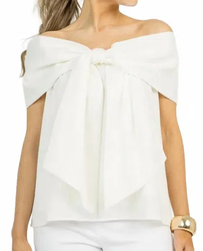 Tcec Elegance Bow Blouse In Ivory In White