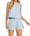 Tcec Emerson Vest And Short Set In Light Blue In Blue