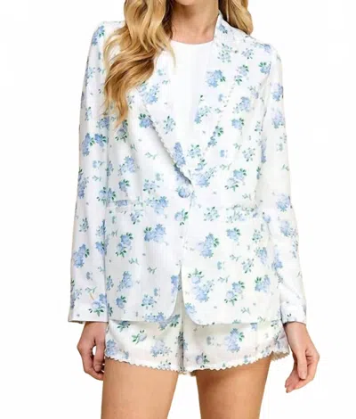 Tcec Enchanted Floral Blazer In Blue