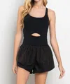 Tcec Fast Pace Athletic Romper In Black In Black