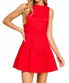 Tcec Fit And Flare Dropped Waist Sleeveless Dress In Red In Red