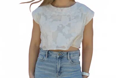 Tcec Floral Cropped Top In White