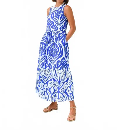 Tcec Floral Frenzy Printed Midi Dress In Blue In Multi