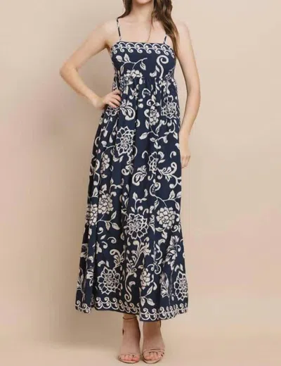 Tcec Floral Maxi Dress In Navy