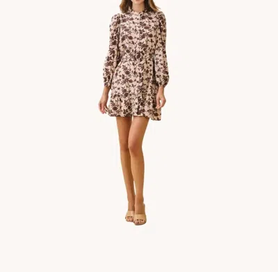 Tcec Floral Mini Dress In Beige