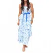 Tcec Floral Print Tiered Midi Dress In Blue In Blue