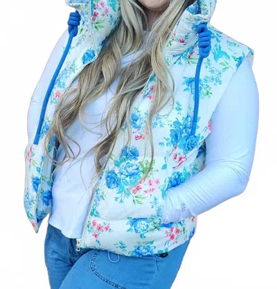 Tcec Floral Puffer Vest In Multi